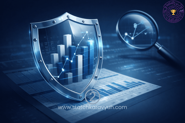 A conceptual digital art piece showing a protective glass shield over statistical charts, symbolizing the audit and oversight role of the NSC.