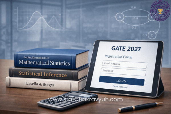 A curated collection of the best books for GATE Statistics ST 2026, including Probability and Inference textbooks.