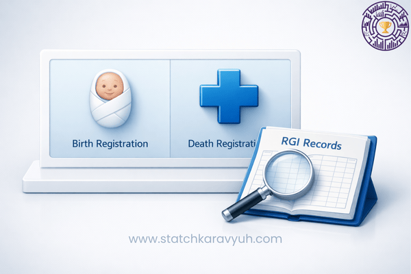Comparison of Vital Statistics systems in India showing the difference between SRS and CRS for statistics students.