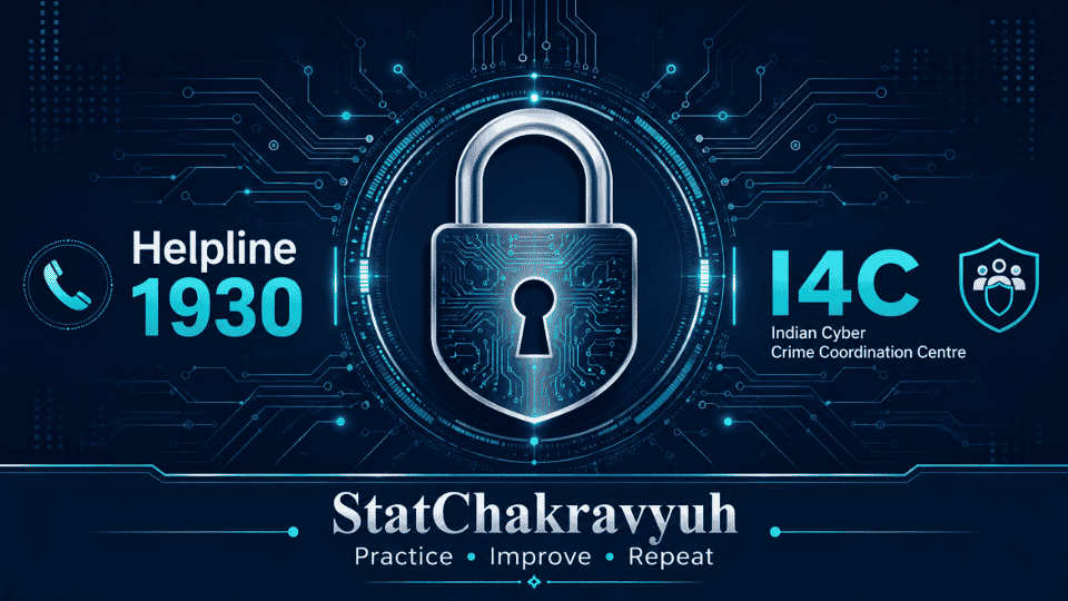 A conceptual structural diagram illustrating the multi-layered cybercrime response in India, emphasizing the role of I4C and digital security legislation for UPSC ISS study.