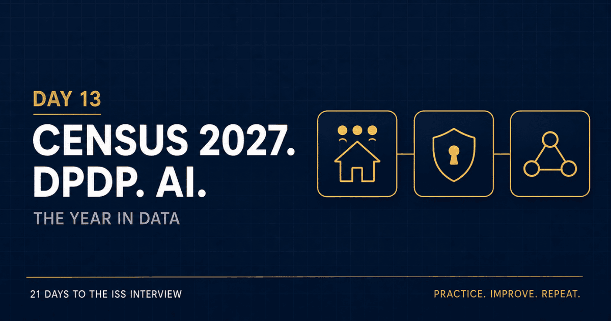 data current affairs for the ISS interview including Census 2027 DPDP and AI