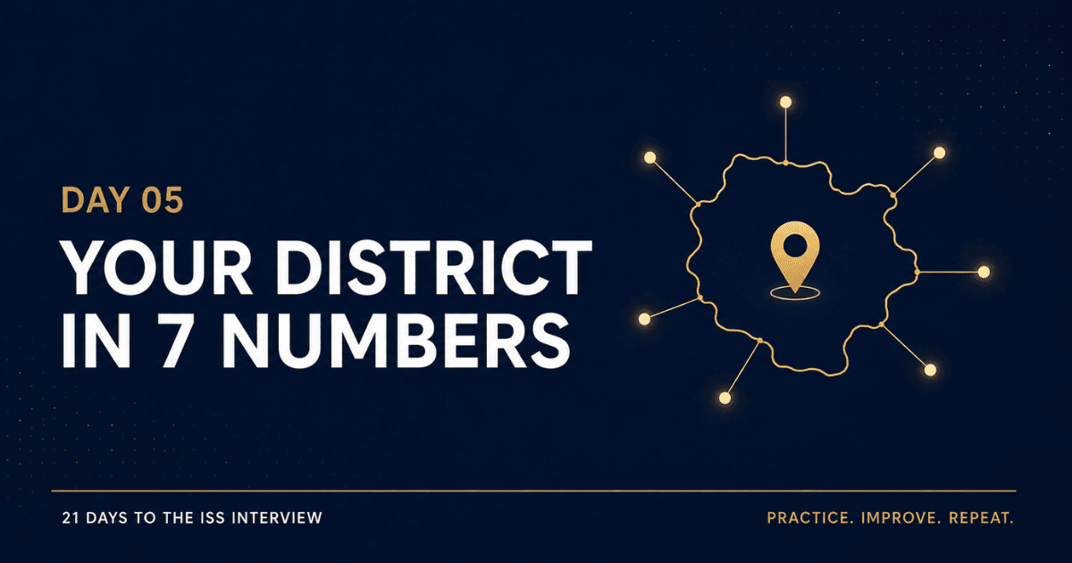 seven numbers to know about your district for the ISS interview