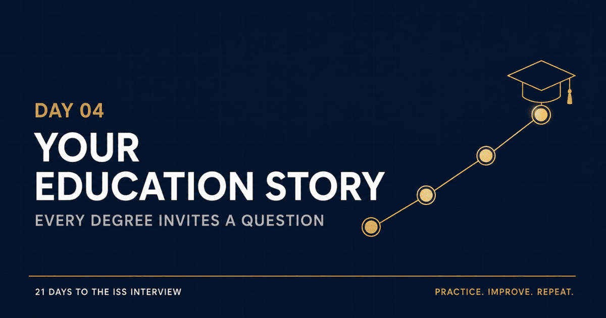 ISS interview education questions from graduation to postgraduation