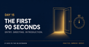 the first ninety seconds of the UPSC ISS interview from entry to introduction