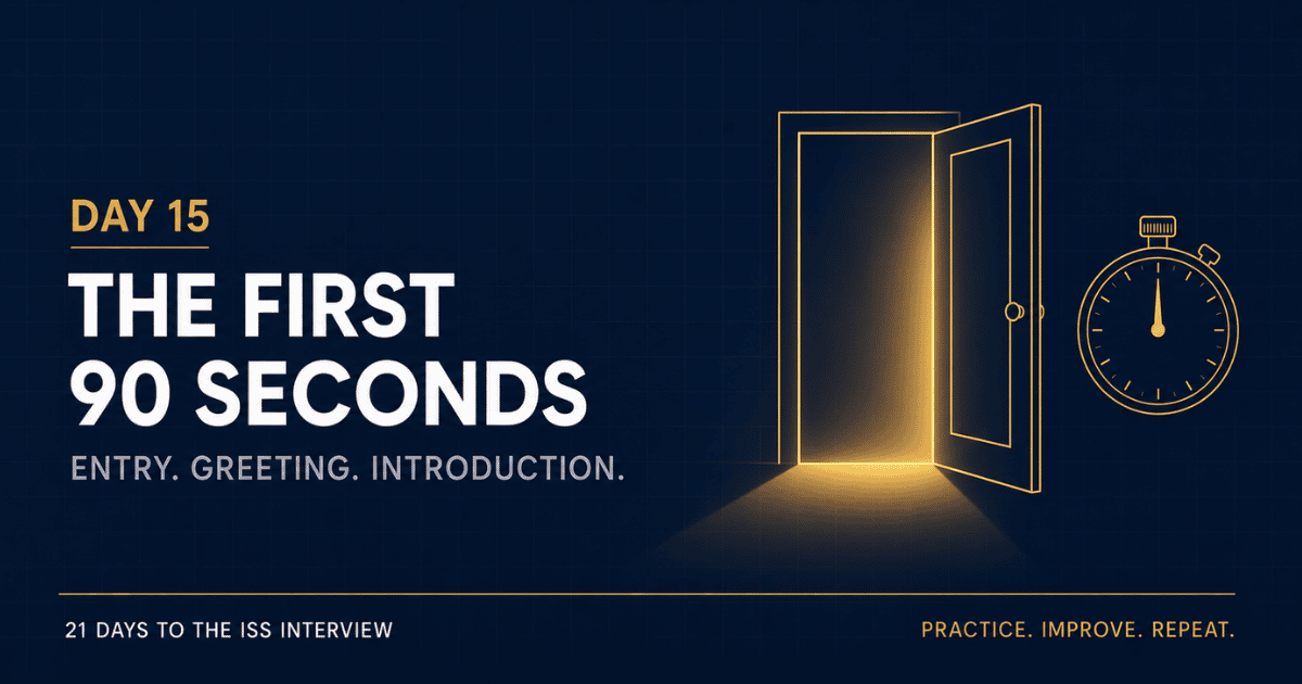 the first ninety seconds of the UPSC ISS interview from entry to introduction