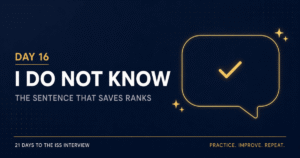 how to say I do not know in the UPSC ISS interview without losing marks