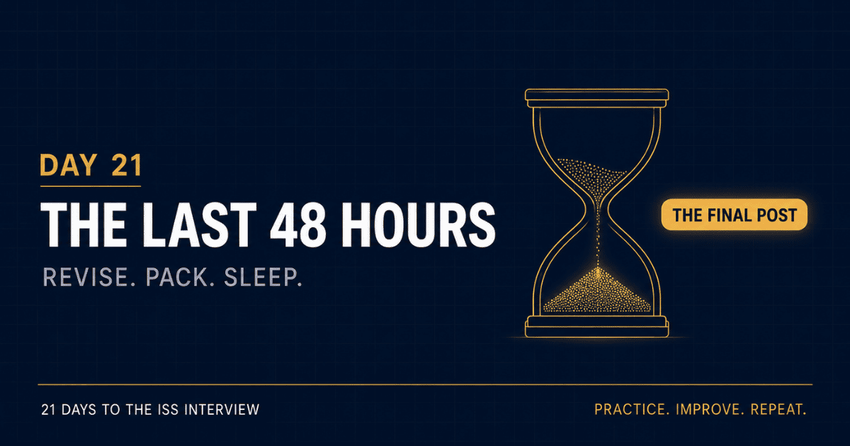 the last forty eight hours checklist before the UPSC ISS interview