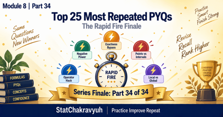 Rapid fire drill of the most repeated numerical analysis PYQ themes with one line shortcuts for UPSC ISS Part 34 series finale