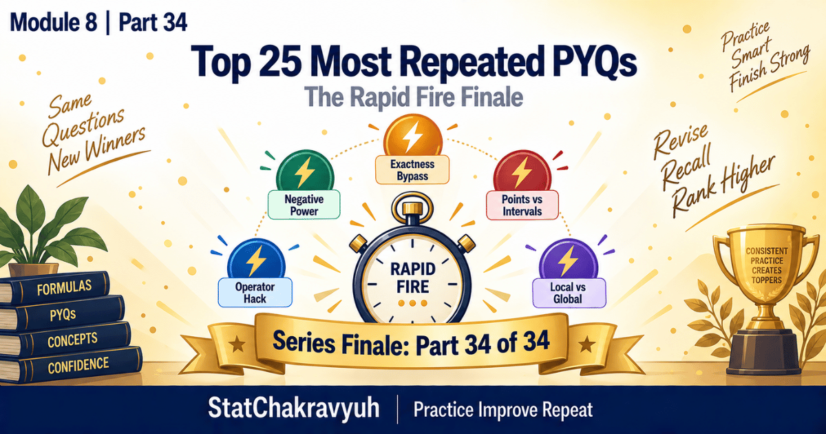 Rapid fire drill of the most repeated numerical analysis PYQ themes with one line shortcuts for UPSC ISS Part 34 series finale