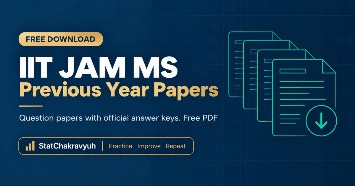 IIT JAM Mathematical Statistics previous year papers banner with free PDF download links